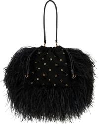 Etro - Small Suede Kalispera Bag With Feather Detail And Studs - Lyst