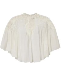 Isabel Marant - Parina Crochet-Trimmed Pleated Blouse - Lyst