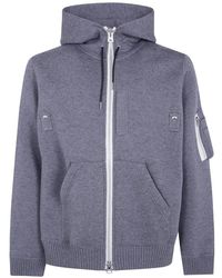 Sacai - Zip-Up Panelled Hoodie - Lyst