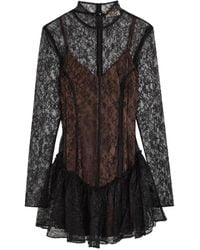 De La Vali - Brisa Lace Ruffled Mini Dress - Lyst