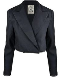 Contessa Mills - Morgaine Lace-Trim Cropped Blazer - Lyst