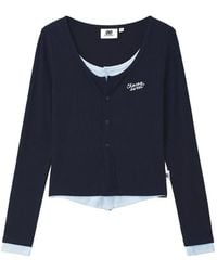 Chocoolate - Layered-Effect Ribbed-Knit Top - Lyst