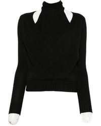 GIMAGUAS - Cut-Out Wrap-Style Sweater - Lyst