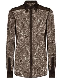 Dolce & Gabbana - Chantilly Lace Semi-Sheer Shirt - Lyst