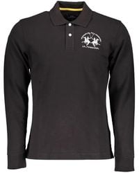 La Martina - Logo-Embroidered Long-Sleeve Polo Shirt - Lyst