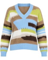 Kocca - Abstract-Pattern V-Neck Sweater - Lyst