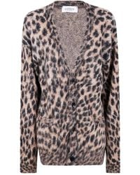 Laneus - Cárdigan con botones y estampado de leopardo - Lyst