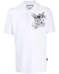 Philipp Plein - Snake Cotton Polo Shirt - Lyst