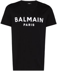 Balmain - Camiseta con estampado Paris y logo - Lyst