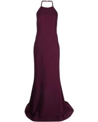 Elie Saab - Silk Crepe Halterneck Gown - Lyst