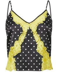 Fleur du Mal - Juliet Lace-Trim Dotted Camisole Top - Lyst