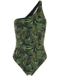 Isolda Coqueiral One-shoulder Swimsuit - Green