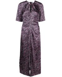 Ganni - Seidenkleid mit Blumen-Print - Lyst