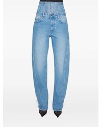 Mugler - Jeans Con Dettaglio A Corsetto - Lyst