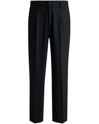 HUGO - Pleated Straight-Leg Trousers - Lyst