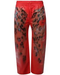 La Maskarade - Animal-Print Leather Track Pants - Lyst