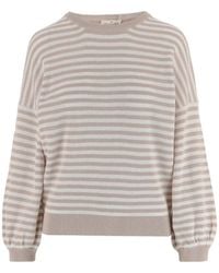 Bruno Manetti - Striped Round-Neck Top - Lyst