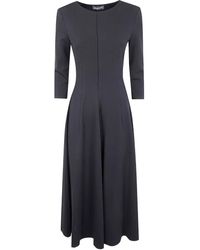 DR. HOPE - Quarter-Sleeve Pleated Midi Dress - Lyst