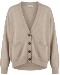 Brunello Cucinelli - Cardigan En Cachemire À Boutonnière - Lyst
