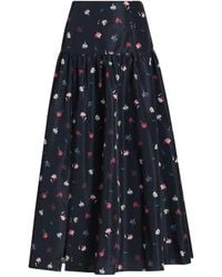 Cinq À Sept - Theora Tumbling-Carnations Midi Skirt - Lyst