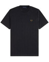 Fred Perry - T-Shirt Met Gestreepte Textuur - Lyst