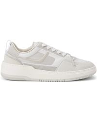 Ferragamo - Mesh Suede Lace-Up Sneakers - Lyst