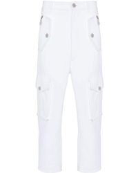 Balmain - Cotton Cropped Cargo Trousers - Lyst