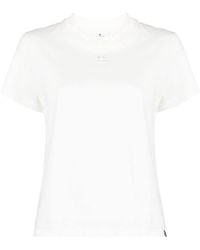 Courreges - Logo-embroidered Cotton T-shirt - Lyst