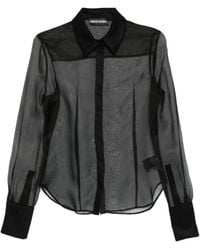 David Koma - Camicia Semi Trasparente Con Inserti - Lyst
