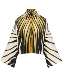 Roberto Cavalli - Zijden Blouse Met Ray Of-Print - Lyst