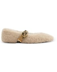 Burberry - Shearling Robin Ballerinas - Lyst