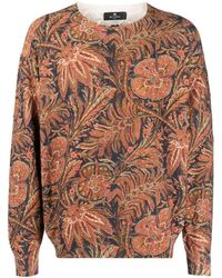 Etro - Botanical-print Cotton-blend Sweatshirt - Lyst