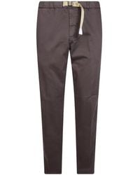 White Sand - Gabardine Belted Trousers - Lyst