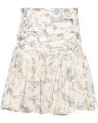 Sandro - Floral-print Flared Skirt - Lyst