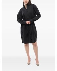 Woolrich - Belted Long-Sleeve Shirt Mini Dress - Lyst