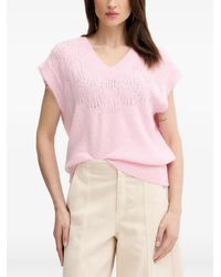 Morgan - T-Shirt Ajouré À Col V - Lyst