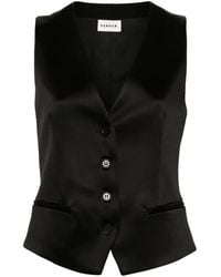 P.A.R.O.S.H. - Single-Breasted Satin Gilet - Lyst
