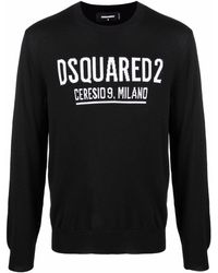 DSquared² - Intarsien-Pullover mit Logo - Lyst