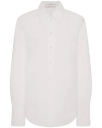 Another Tomorrow - Poplin Bias-Cut Shirt - Lyst