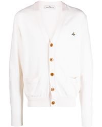 Vivienne Westwood - Orb-embroidered Cotton-cashmere Cardigan - Lyst