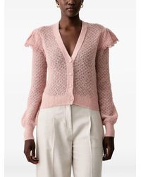 Twinset - Ruffled Open-Knit Cardigan - Lyst