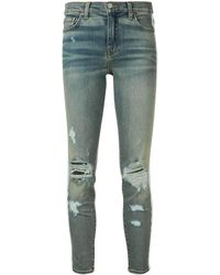 Amiri Side Stripe Distressed Jeans - Blue