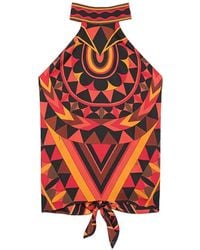 PUCCI - Geometric-Print Halterneck Top - Lyst
