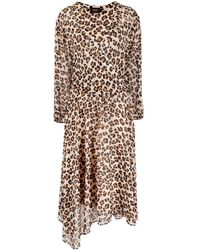 Liu Jo - Asymmetrisches Kleid Mit Leoparden-Print - Lyst
