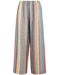 STAUD - Striped Bonfire Linen Trousers - Lyst