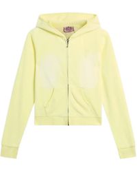 Juicy Couture - Washed-Effect Zip-Up Hoodie - Lyst