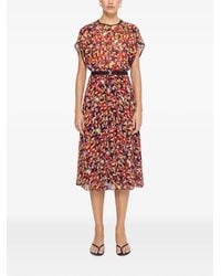 Nissa - Printed Viscose Midi Dress - Lyst