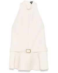 Tom Ford - Buckle-Detail Flared Mini Dress - Lyst