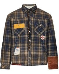 KHOKI - Patchwork-Detail Checked-Pattern Shirt Jacket - Lyst