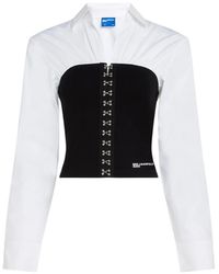 KARL LAGERFELD - Hook-And-Eye Poplin Blouse - Lyst